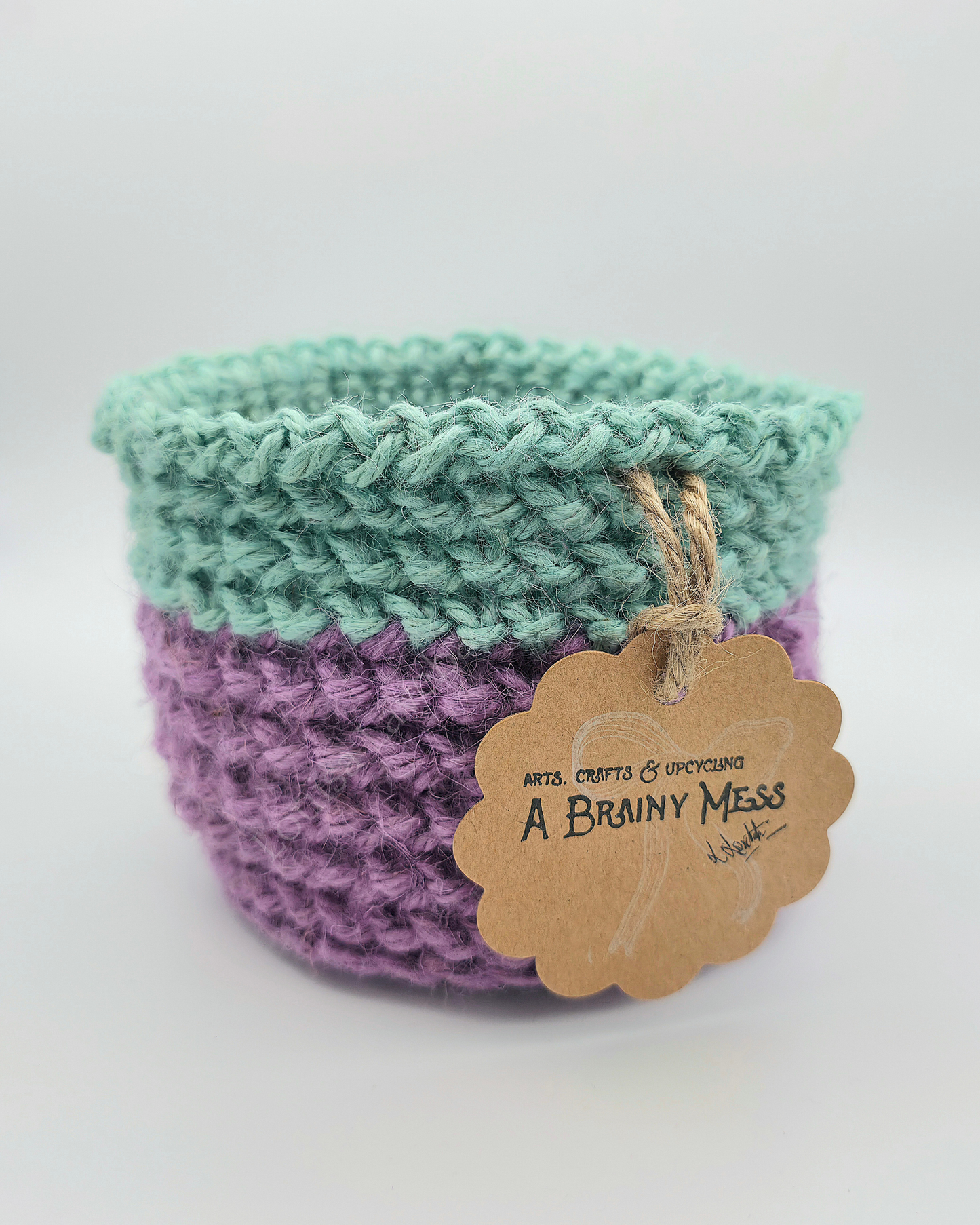 Small Duo Colour Jute Basket