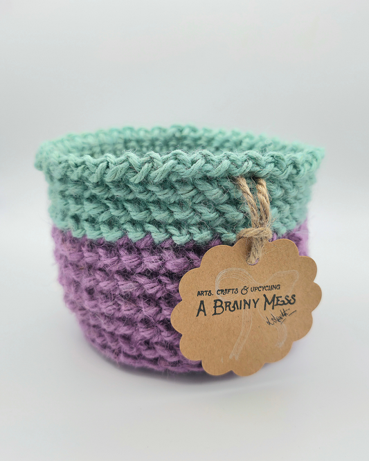 Small Duo Colour Jute Basket