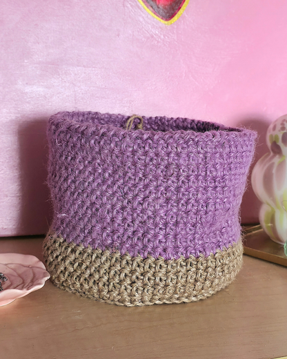 Large Duo Colour Jute Basket