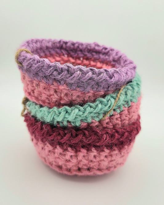 Mini Duo Colour Jute Baskets