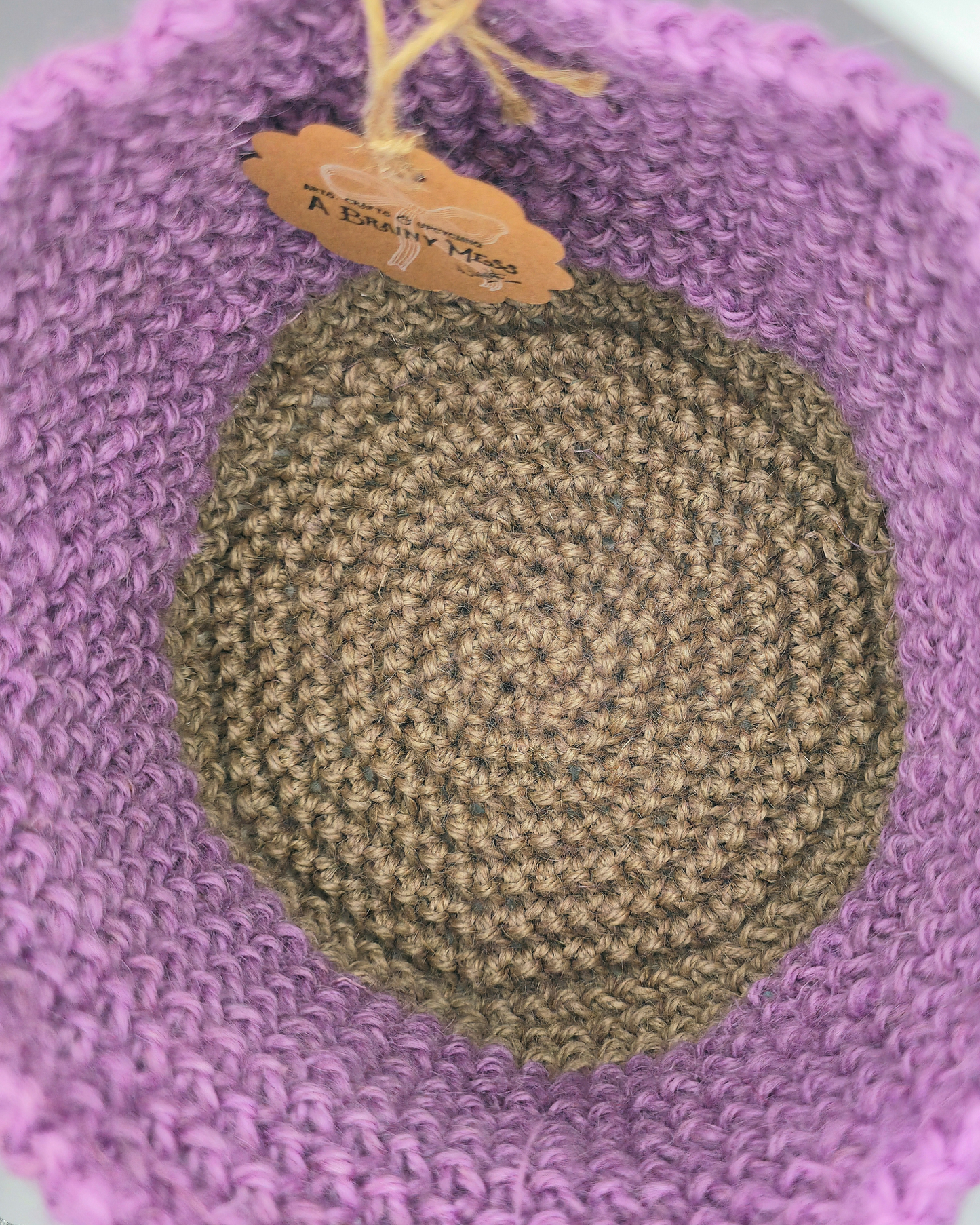 Large Duo Colour Jute Basket